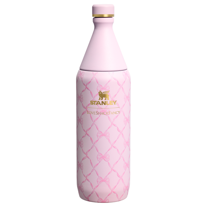 Stanley 1913 Stanley 1913 x LoveShackFancy Holiday All Day Slim Bottle 34 OZ 1 L in Baby Bow Pink Peppermint