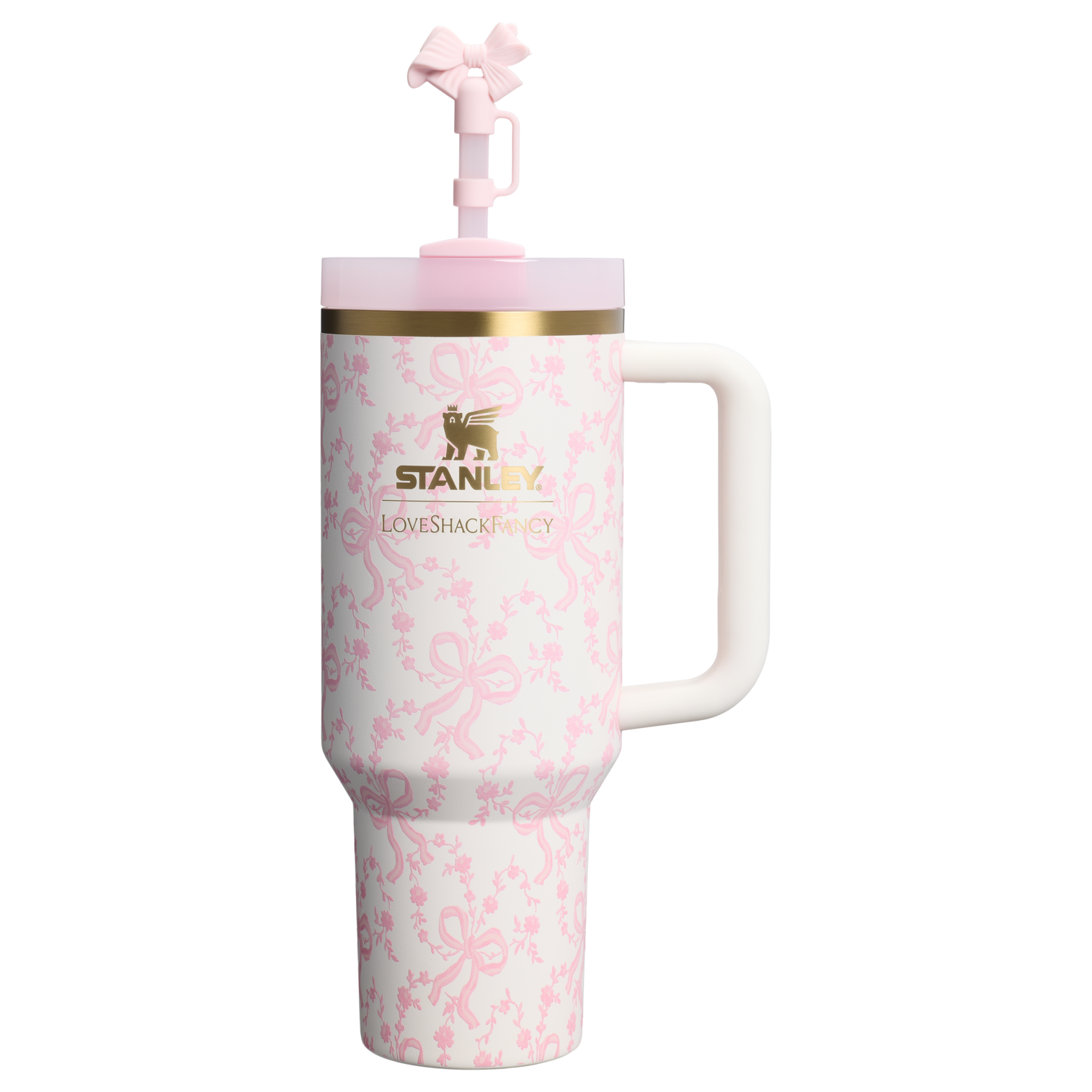 Stanley 1913 Stanley 1913 x LoveShackFancy Holiday Quencher® H2.0  FlowState™ Tumbler 40 OZ 1.18 L in Coquette Bow Chantilly