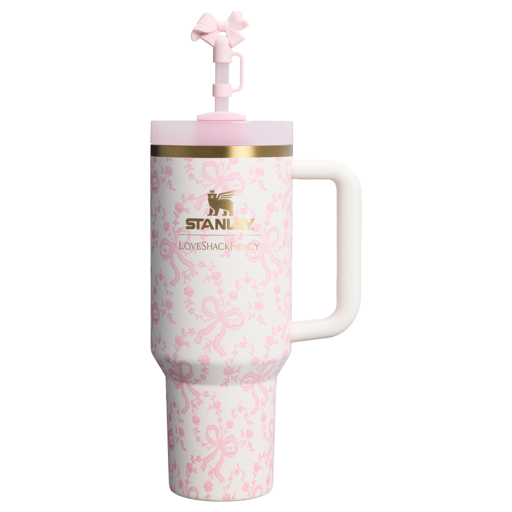 Stanley 1913 Stanley 1913 x LoveShackFancy Holiday Quencher® H2.0  FlowState™ Tumbler 40 OZ 1.18 L in Coquette Bow Chantilly | View 1