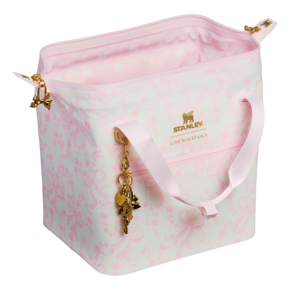 Stanley 1913 Stanley 1913 x LoveShackFancy Holiday All Day Julienne Mini Cooler 10 Can 7.4 QT 7.0 L in Coquette Bow Chantilly | View 3