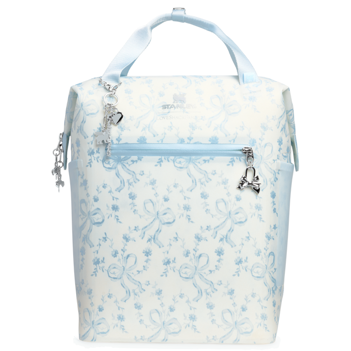 Stanley 1913 Stanley 1913 x LoveShackFancy Holiday All Day Madeleine Mini Cooler Backpack 20 Can 14 QT 13.2 L in Coquette Bow Winter Ice