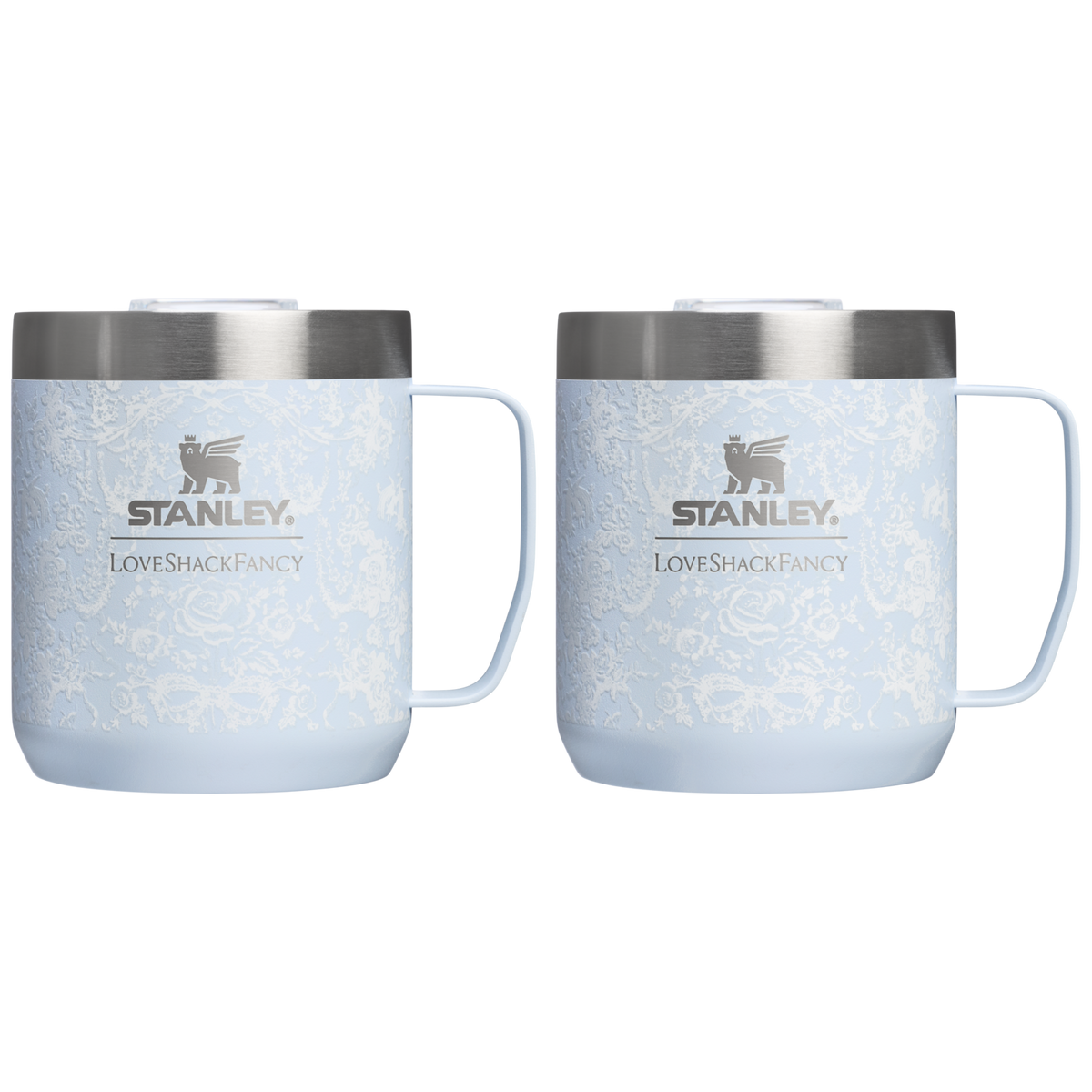 Stanley 1913 Stanley 1913 x LoveShackFancy Holiday Everyday Camp Mug Set 12 OZ 0.35 L in Toscana Toile Alpine Blue | View 1