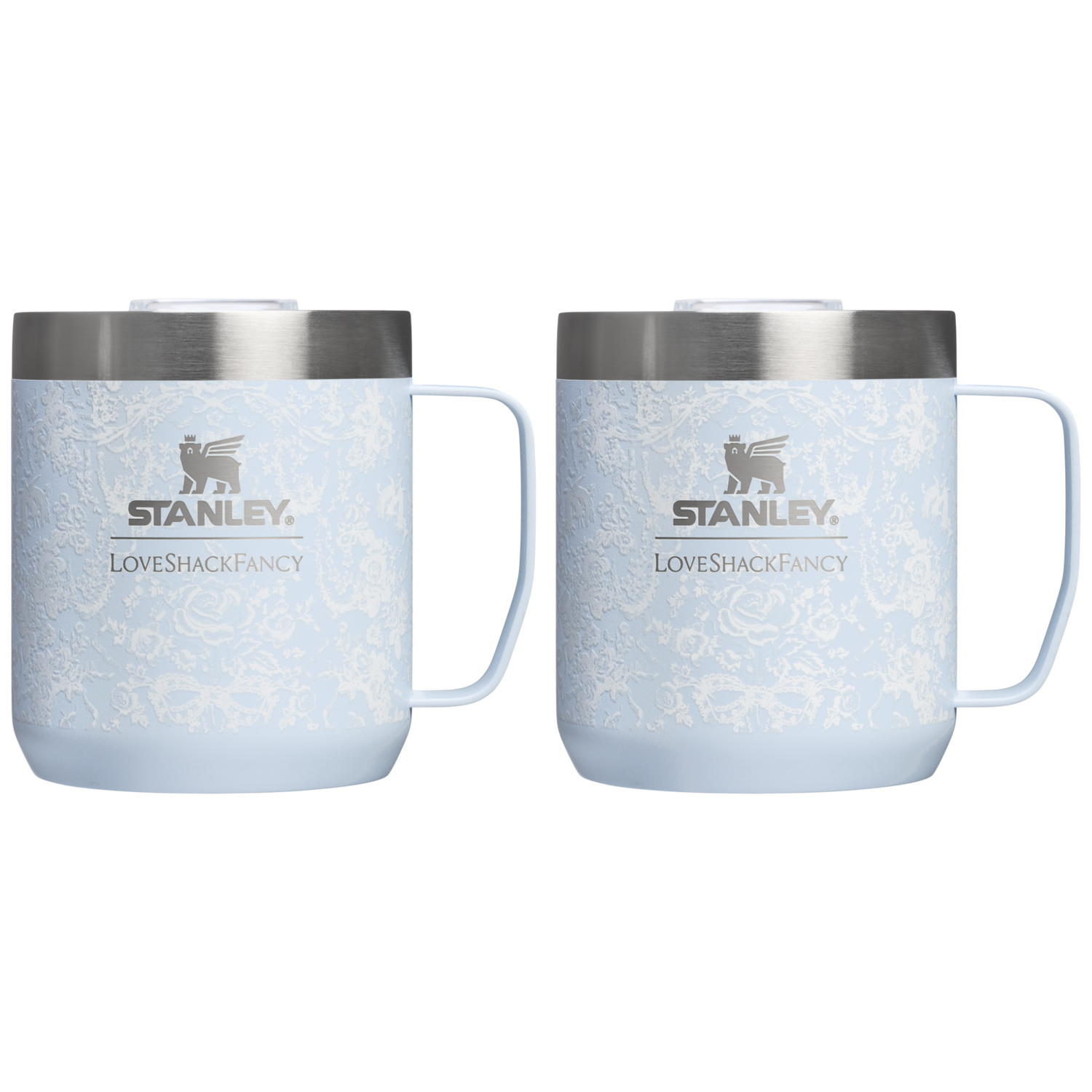 Stanley 1913 Stanley 1913 x LoveShackFancy Holiday Everyday Camp Mug Set 12 OZ 0.35 L in Toscana Toile Alpine Blue | View 1