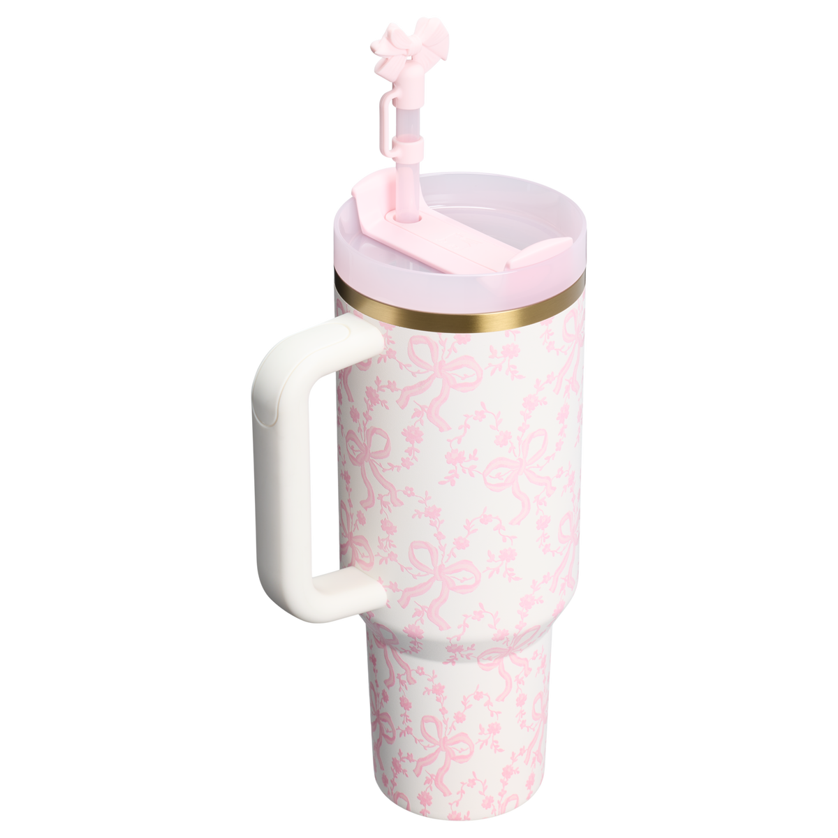 Stanley 1913 Stanley 1913 x LoveShackFancy Holiday Quencher® H2.0  FlowState™ Tumbler 40 OZ 1.18 L in Coquette Bow Chantilly | View 2