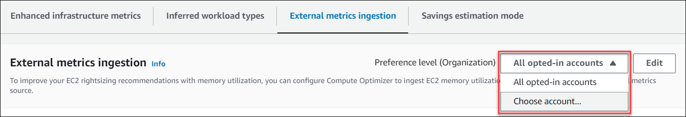 Wählen Sie die Präferenzstufe