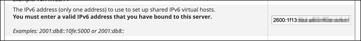 IPv6 Adresse der Instanz.