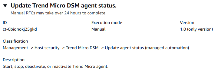 Aktualisieren Sie die Statusschnittstelle des Trend Micro DSM Agents mit ID, Ausführungsmodus und Versionsdetails.