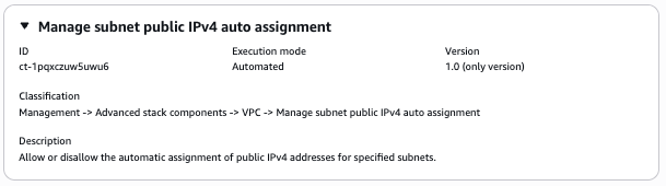 Verwalten Sie die Details zur Änderung des Typs der auto IPv4-Zuweisung für das öffentliche Subnetz in der AMS Konsole.