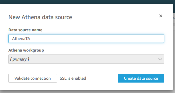 Captura de pantalla de una nueva fuente de datos en la consola Amazon Quick.