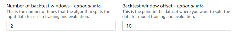 El número de campos de ventanas de prueba inversa está establecido en 2 y el campo de desplazamiento de la ventana de prueba inversa está establecido en 10.