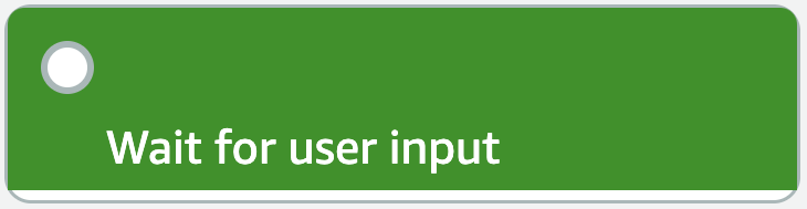 Un bloque de espera en el generador visual de conversaciones