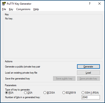 Generador de claves PuTTY.