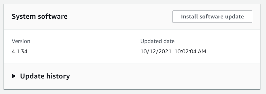 Actualización de software para el dispositivo de AWS Panorama.