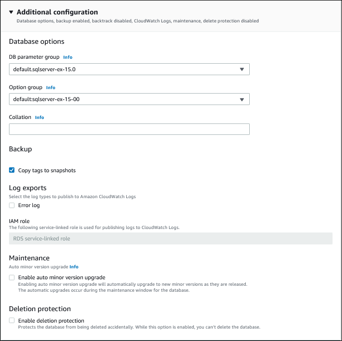Configuration supplémentaire.