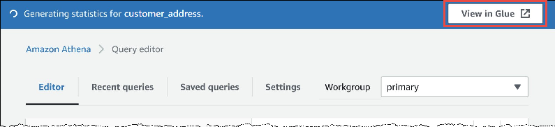 La bannière de notification Génération de statistiques.
