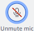 Un microphone avec une barre oblique.