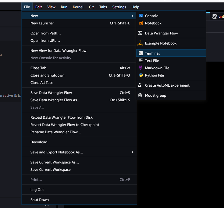 Options du menu contextuel de Studio Classic décrites à l’étape 4.