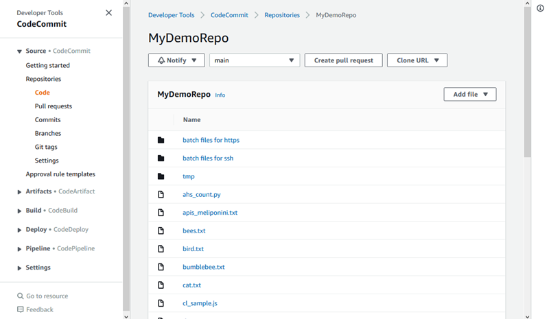 Tampilan isi suatu repositori
