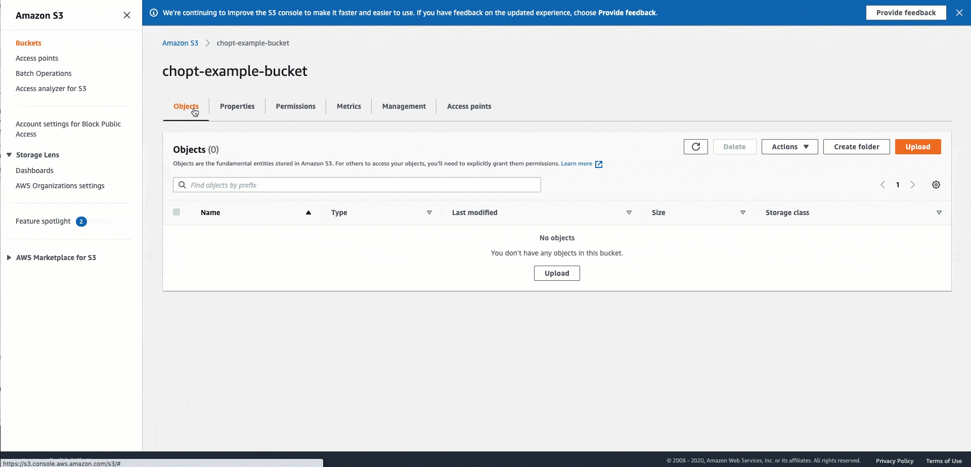 Gif tentang cara menambahkan kebijakan header CORS menggunakan konsol Amazon S3.
