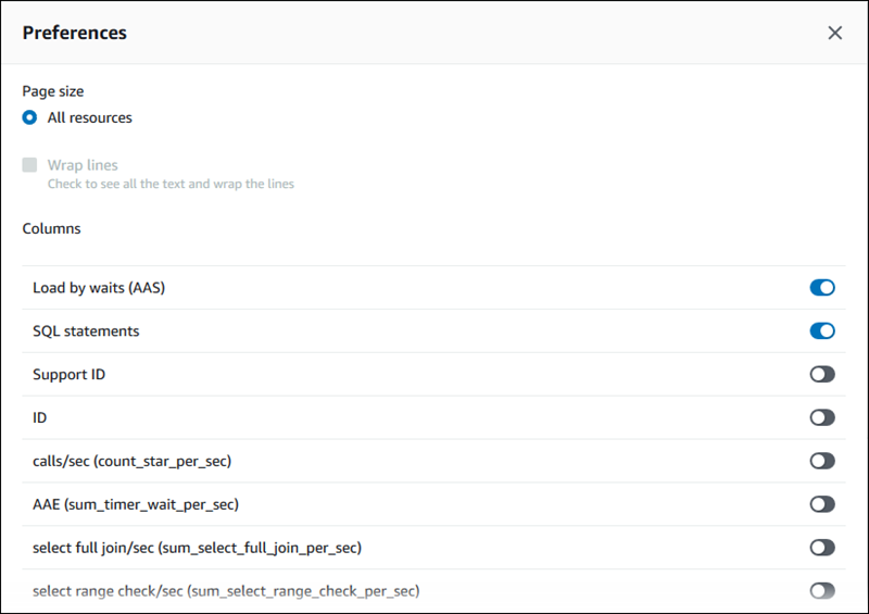 Preferenze dei parametri per l'esecuzione di query per le istanze database Aurora MySQL.