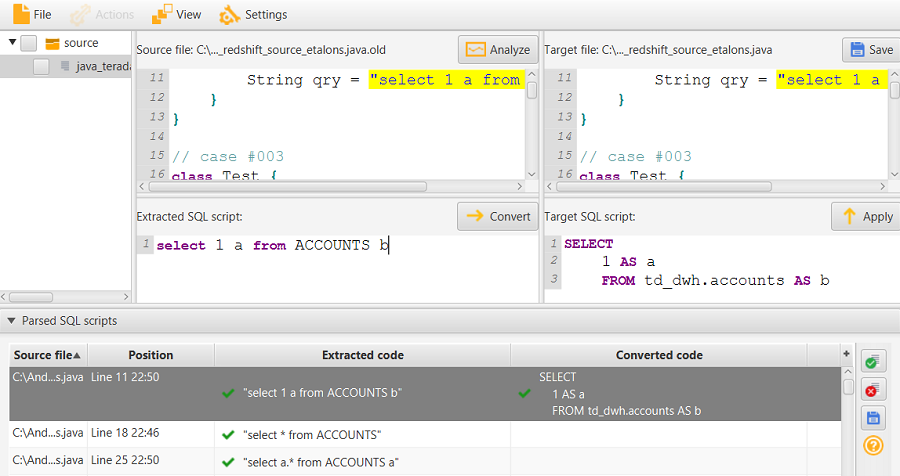 Codice SQL da analizzare
