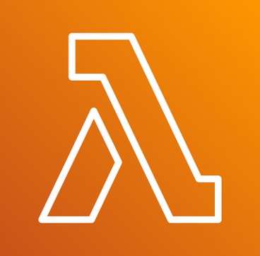 Logo Lambda in bianco su sfondo arancione.