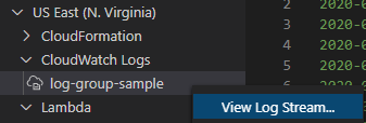 Visualizzazione dei flussi di log in un gruppo di CloudWatch log in Explorer AWS