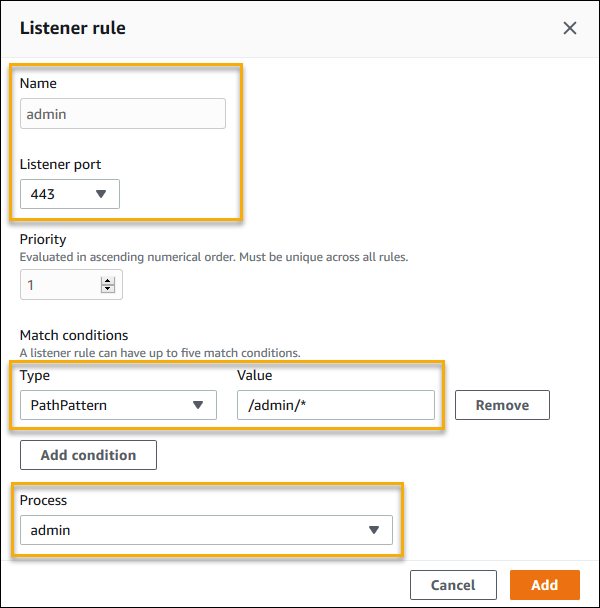 Application Load Balancer 구성 예제 - 관리 규칙 추가