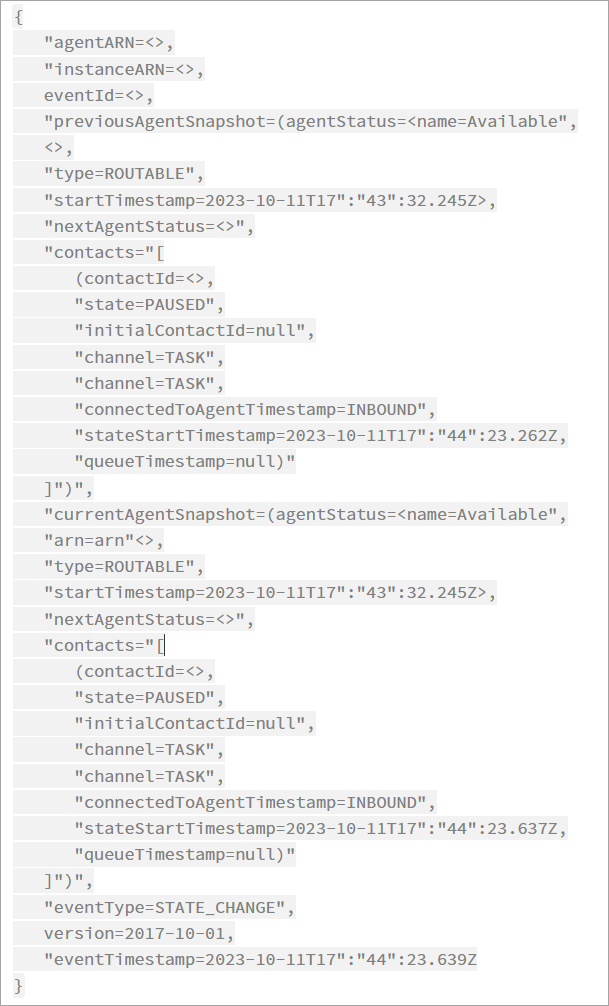 Eventos PAUSADOS no stream de eventos do atendente.