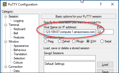 Cliente SSH do PuTTY.