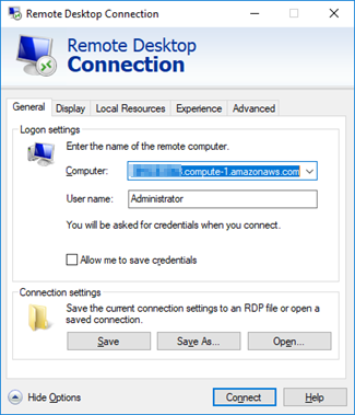 Conexão de Área de Trabalho Remota da Microsoft.