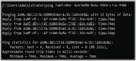 IPv6 Comando ping bem-sucedido.