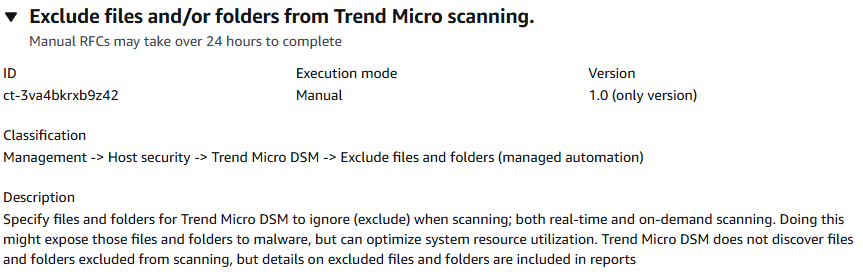 Painel de configuração do Trend Micro DSM para excluir arquivos e pastas da digitalização.