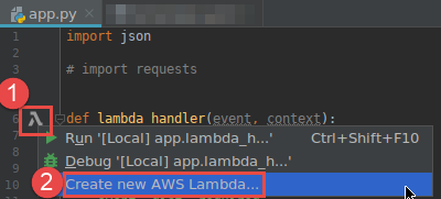 Como criar uma função do AWS Lambda iniciando em um manipulador de funções existente em um arquivo de código