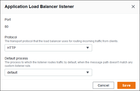 Application Load Balancer 侦听器对话框