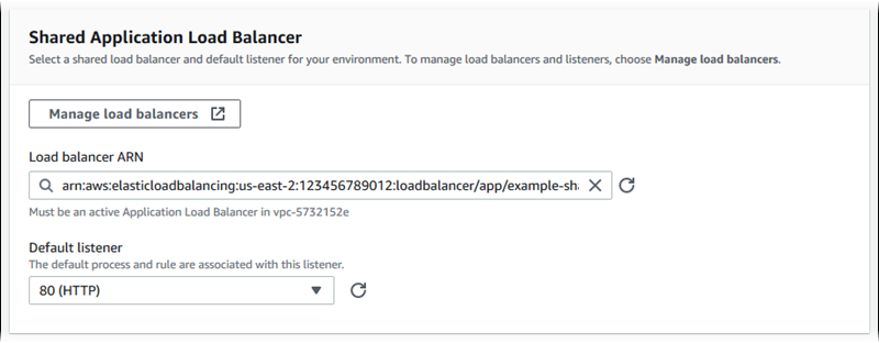 Application Load Balancer 配置 – 选择共享的负载均衡器