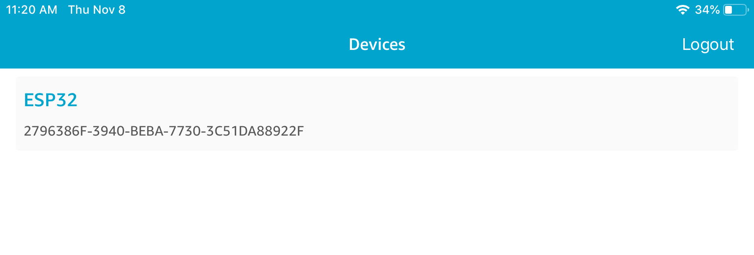 展示了 ESP32 设备及其唯一标识符的设备管理页面。