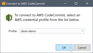 选择 AWS 凭证配置文件