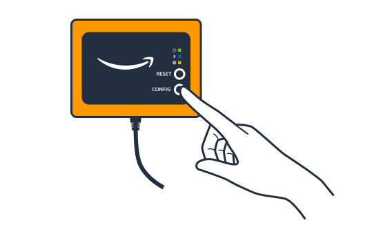 手動按下 Amazon Monitron 閘道裝置上的 Config 按鈕。