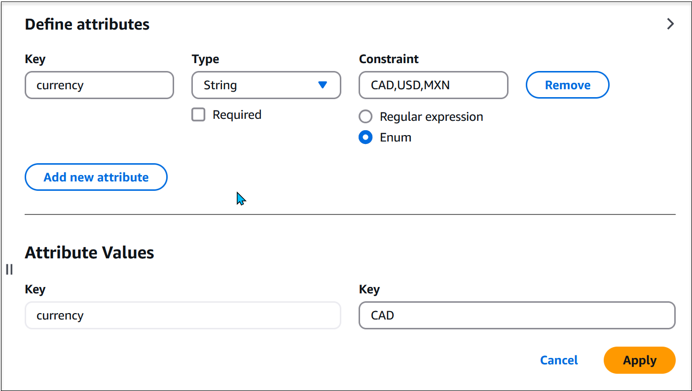 AWS AppConfig 特徵標記的標記屬性範例