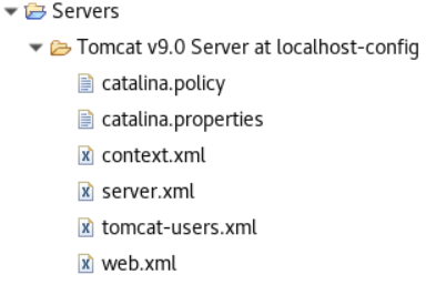 AWS 轉換大型主機 Eclipse Tomcat v9.0 子資料夾及其包含的檔案。