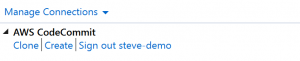 AWS CodeCommit 連線面板