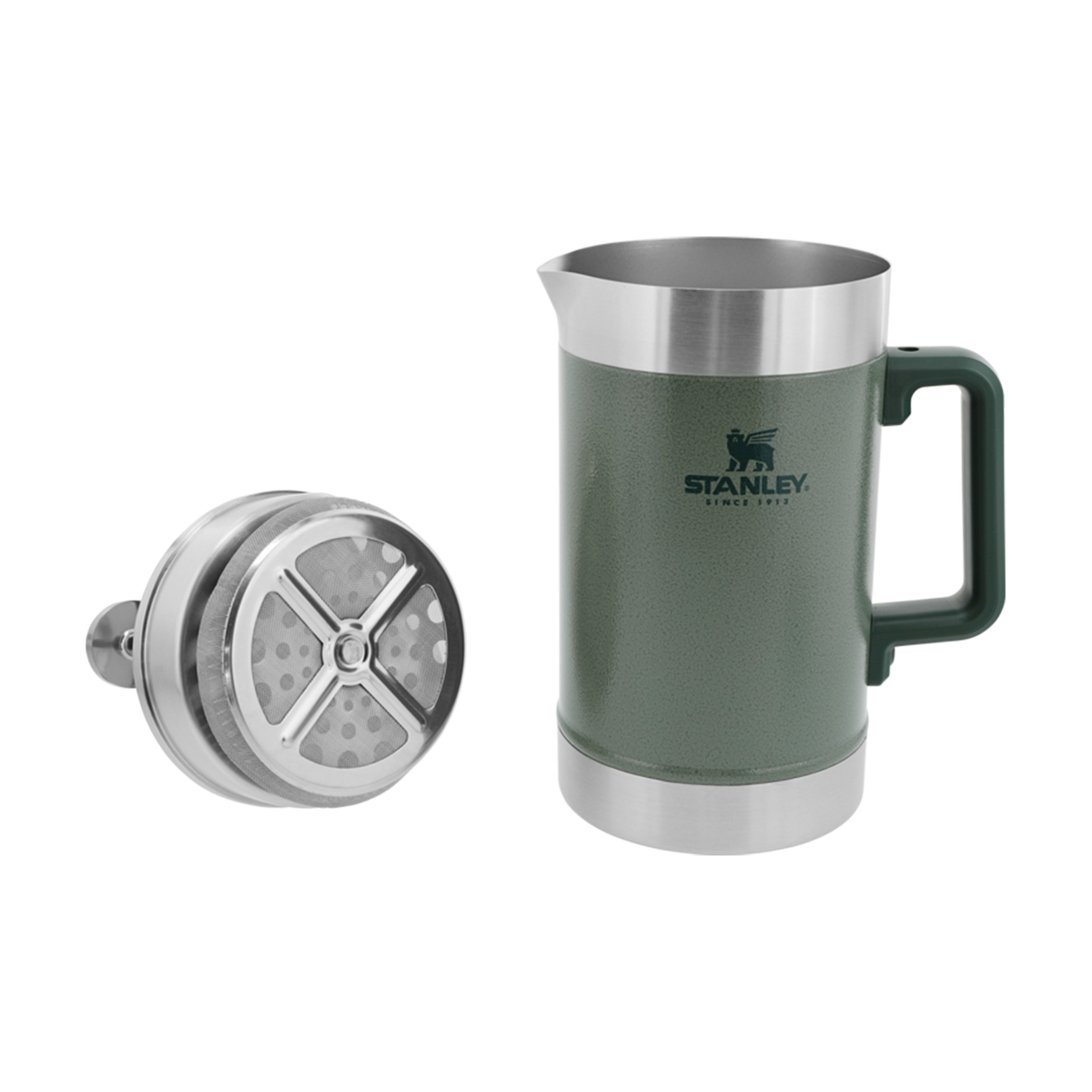 Stanley 1913 Classic Stay Hot French Press 48 OZ in Hammertone Green