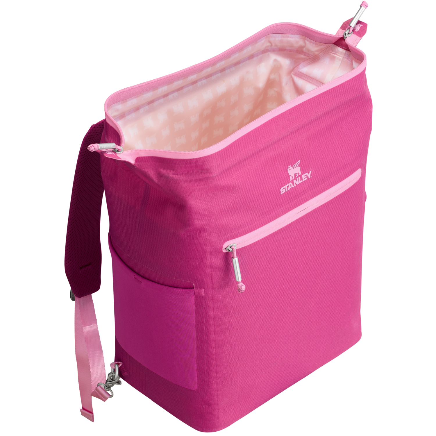 Stanley 1913 The All Day Madeleine Midi Cooler Backpack 20 Can 14.8 QT 14.0 L in Fuchsia | View 2