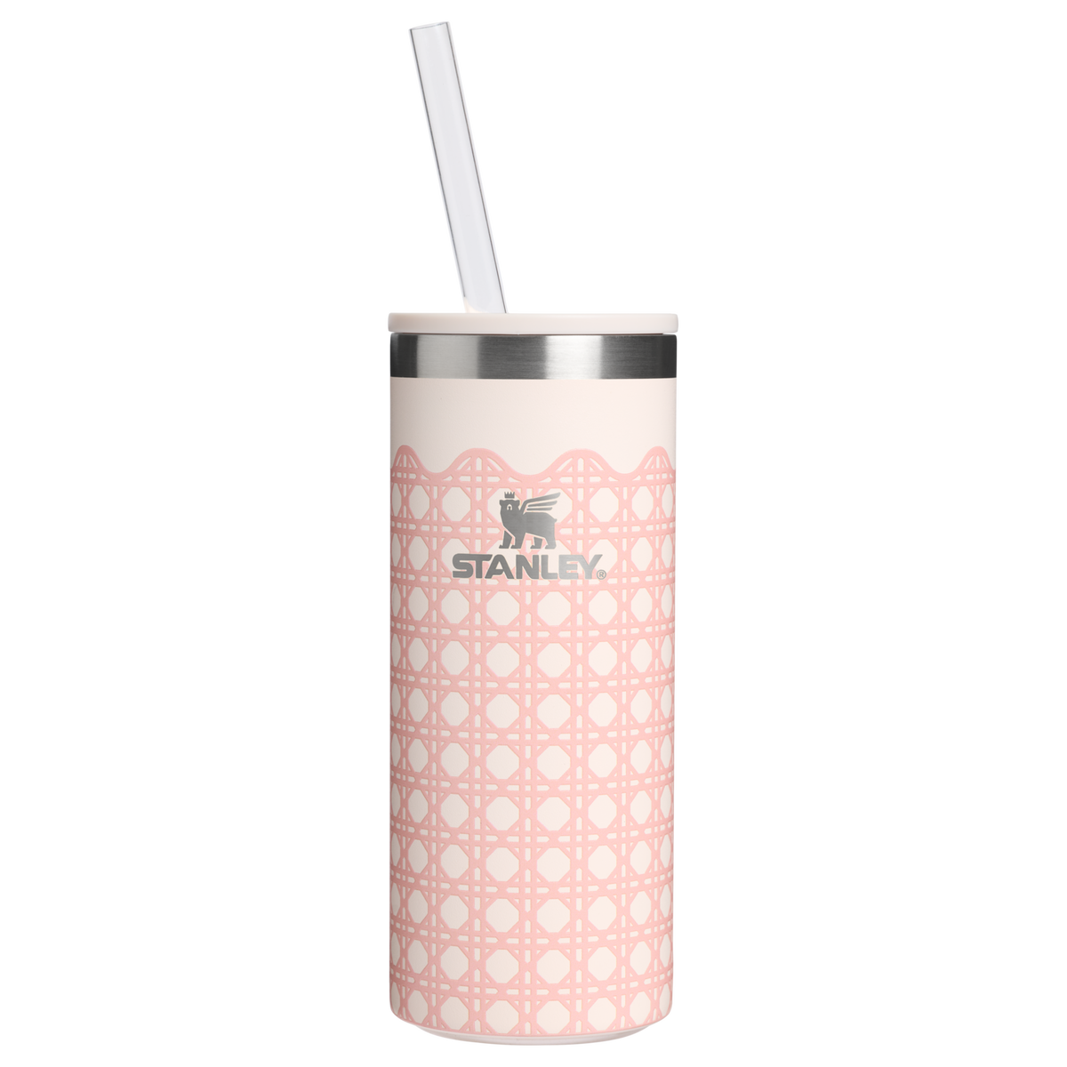 Stanley 1913 The Everyday Slim Can Cooler Cup 10 OZ in Rose Quartz Rattan