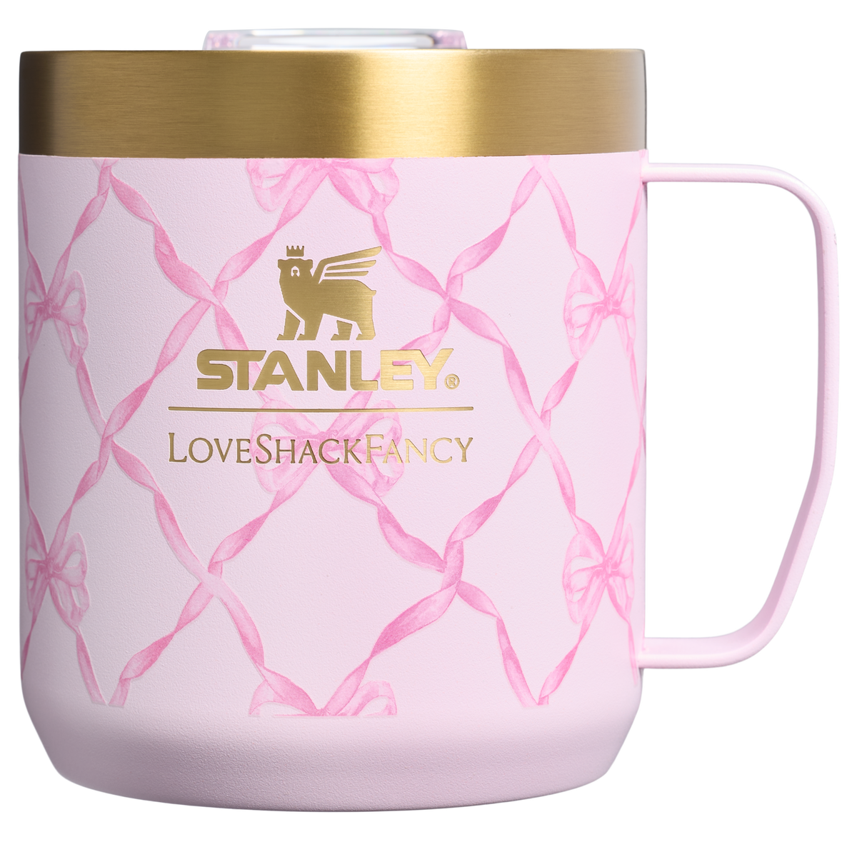 Stanley 1913 Stanley 1913 x LoveShackFancy Holiday Everyday Camp Mug Set 12 OZ in Baby Bow Pink Peppermint | View 2