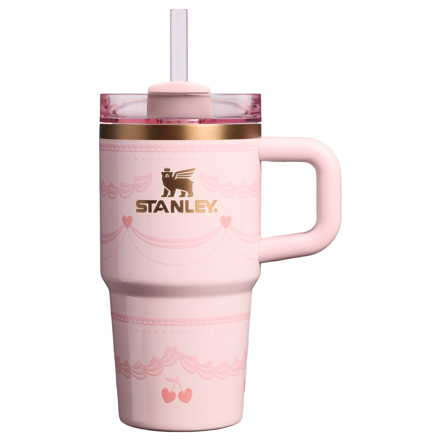 Stanley 1913 The Valentine’s Day Quencher H2.0  FlowState™ Tumbler | 20 OZ in Pink Velvet Cake | View 1