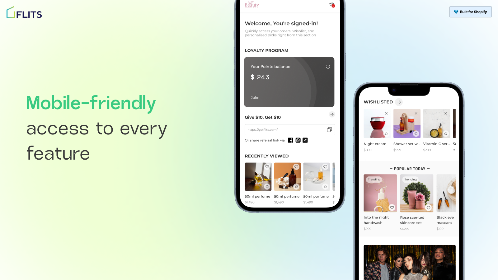 Mobile responsive (In frame): Account page slider