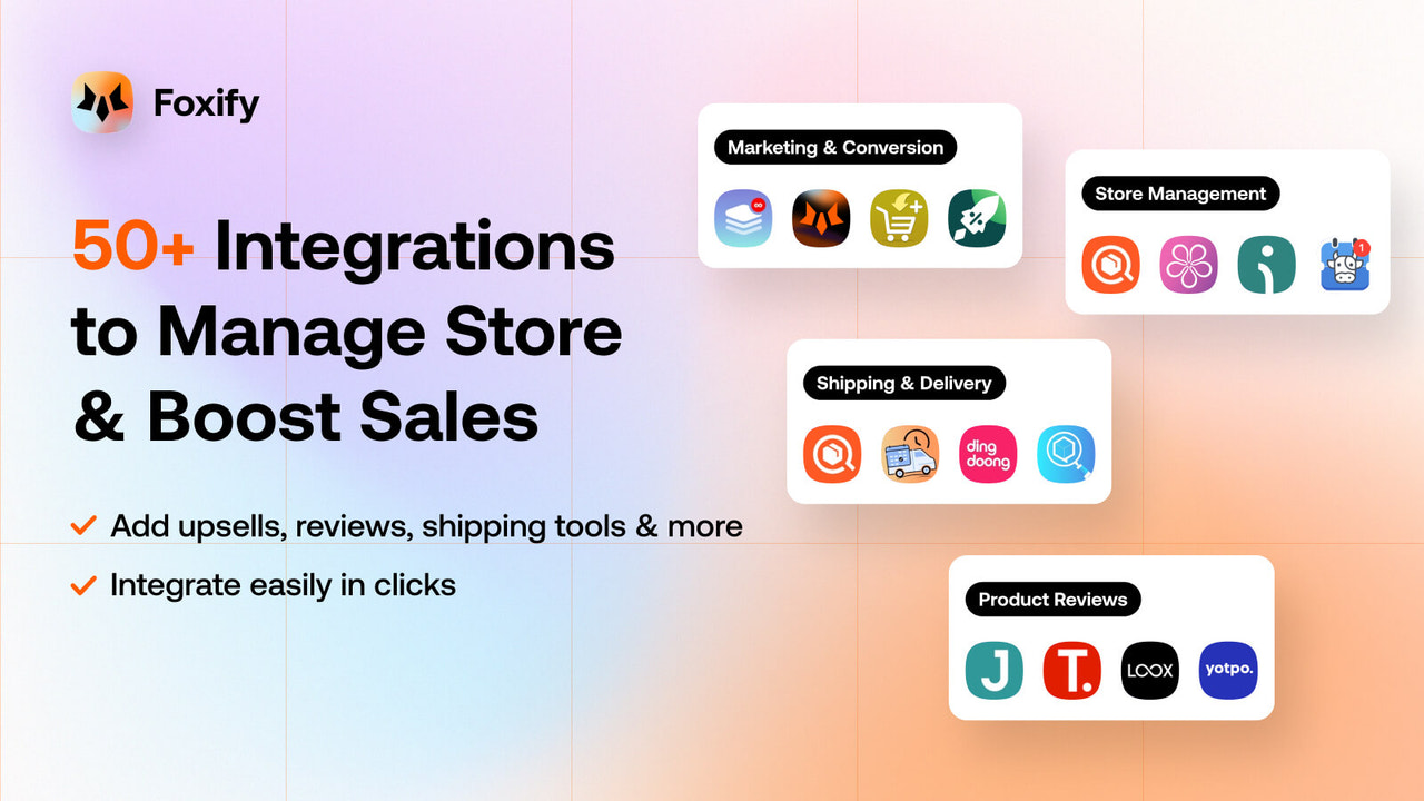 page builder with integrations for managing stores & sales 