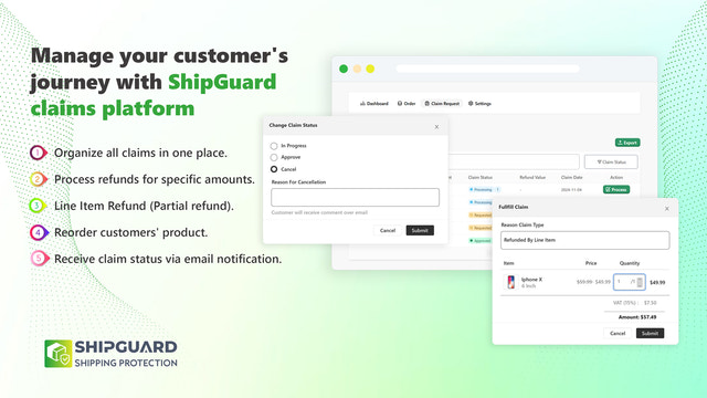 ShipGuard Customers Claim Dashboard